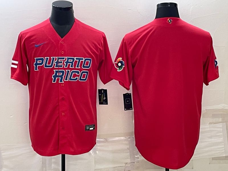 Men 2023 World Cub Blank Red Nike MLB Jersey->more jerseys->MLB Jersey